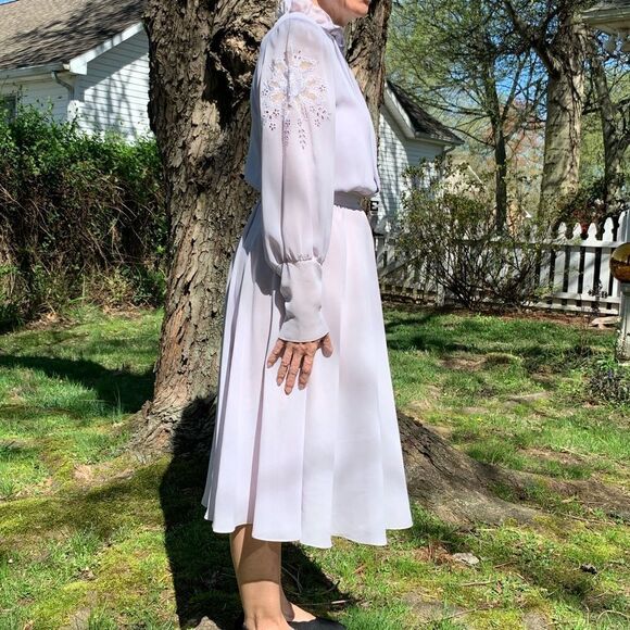 Vtg Ursula of Switzerland pale lavender dress - Picture 2 of 8